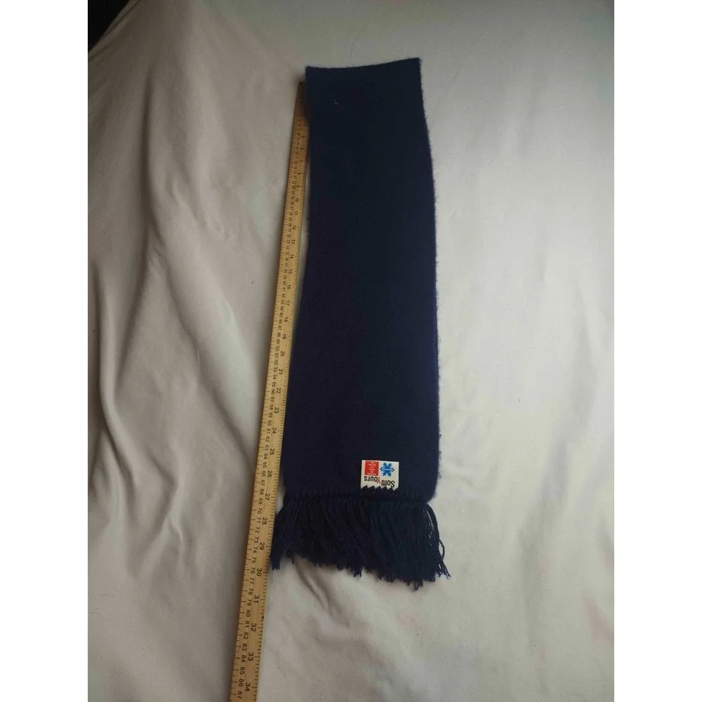 Norsewear Scarf Womens Navy Blue Angora Wool Blend Knit Winter Soft New Zealand